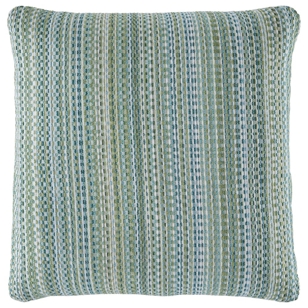 Ashley Keithley 18" Square Throw Pillow in Green, Turquoise and White, , large