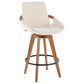 Lumisource Cosmo Swivel Counter Stool with Cream Cushion in Walnut and Black, , large