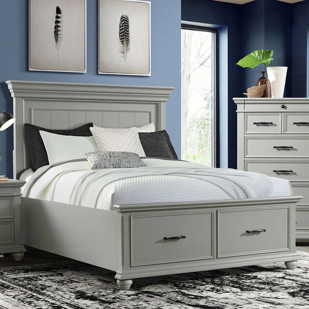 Mayberry Hill Slater King Storage Bed in Gray, , large