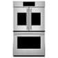 Monogram Statement 30" French Door Electric Double Wall Oven in Stainless Steel, , large