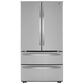 LG 27 Cu. Ft. 4-Door Non-Dispenser French Door Refrigerator in Stainless Steel, , large
