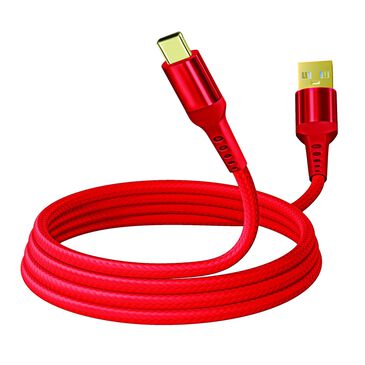 Pom Gear MaxCharge 24K 6" Shielded USB Type-C Cable in Red, , large