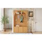 HOMLUX 4-Hook Hall Tree with Entryway Storage Bench in Natural, , large