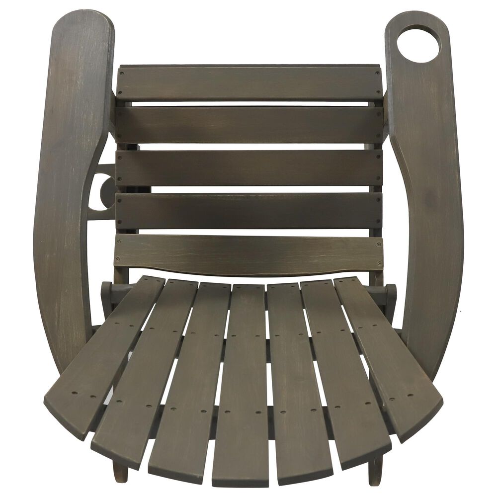 Hearth and Haven Bellwood Outdoor Folding Adirondack Chair in Grey, , large