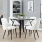 LumiSource York Side Chair with White Faux Leather Cushion in Dark Walnut (Set of 2), , large