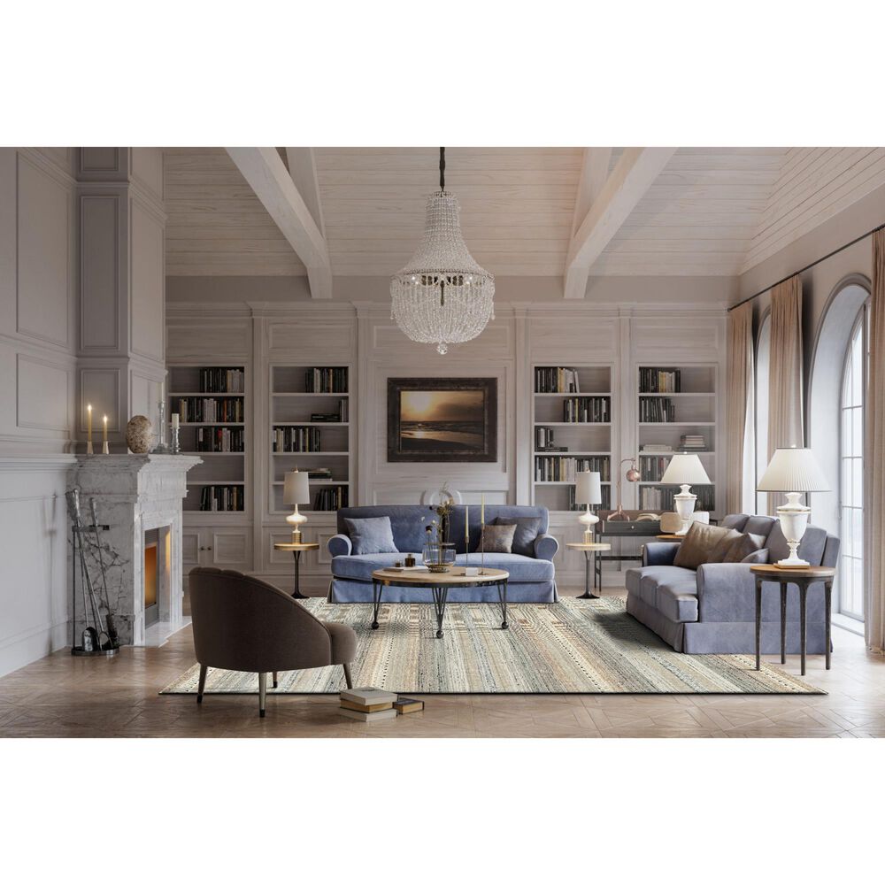 Radici USA Sondrio 9&#39; x 12&#39; Aqua Area Rug, , large