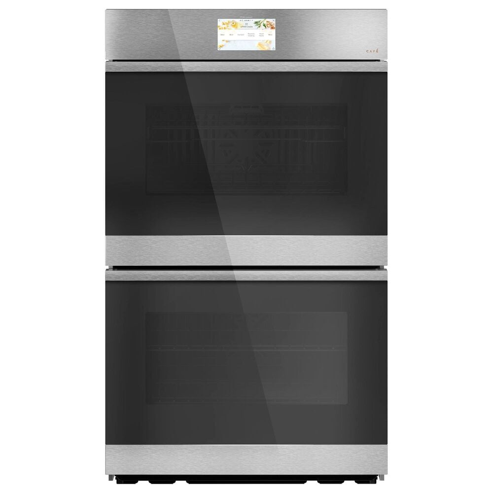 Cafe 30" Smart Built-In Convection Double Wall Oven in Glass Stainless Steel, , large