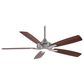 Minka-Aire Dyno 52" Ceiling Fan with Medium Maple and Dark Walnut Blades in Brushed Nickel, , large