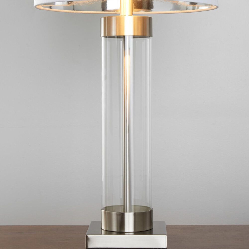 LumiSource Glacier Glass Table Lamp in Clear and Brushed Nickel (Set of 2), , large