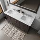 Lexora Home Dukes 60" Double Bathroom Vanity in Espresso with 2 cm White Quartz Top and Rectangular Sinks, , large
