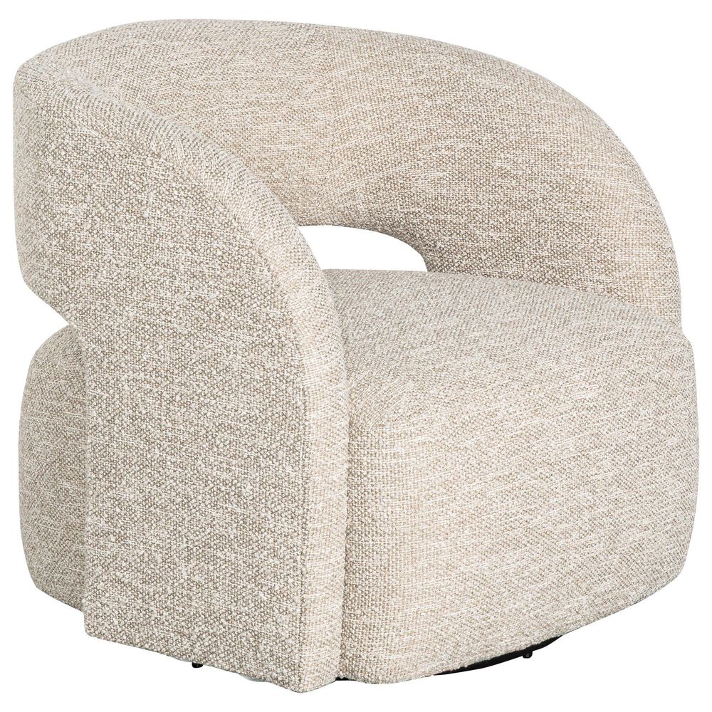 Bernhardt Chloe Swivel Chair in Beige and Tan, , large