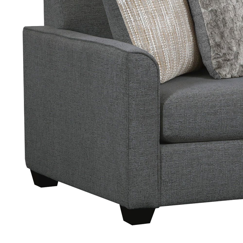 Northwestern Irving Stationary Sofa Chaise in Charcoal, , large