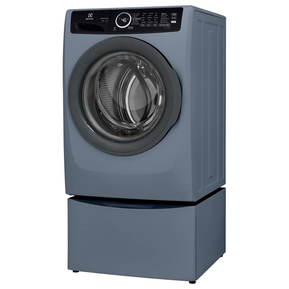 Electrolux 400 Series 4.5 Cu. Ft. Front Load Washer and 8 Cu. Ft. Electric Dryer Laundry Pair with Two Pedestal Storage Drawers in Denim Blue, , large