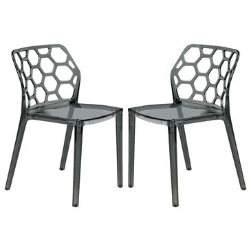 Leisuremod Dynamic Side Chair in Transparent Black (Set of 2), , large