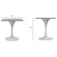 Leisuremod LeisureMod Verve Collection 27 Square Dining Table, Brushed Base with Laminated White Marbleized Top, , large