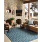 Loloi Easton Fog and Teal 6"7" x 9"4" Indoor/Outdoor Area Rug, , large