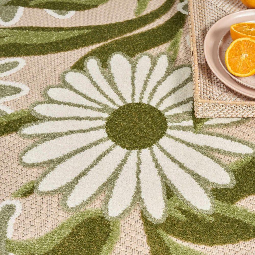 Nourison Aloha ALH33 9&#39; x 12&#39; Ivory and Green Indoor/Outdoor Area Rug, , large