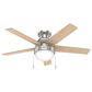 Hunter Anslee Low Profile 46" Ceiling Fan with LED Lights in Brushed Nickel, , large