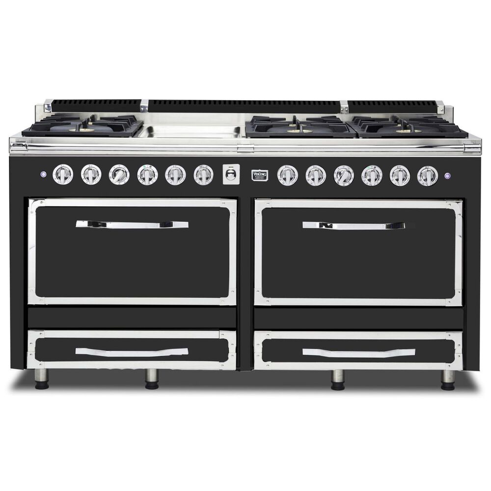 Viking Range 66&quot; Freestanding Dual Fuel Range with 6 Burners in Cast Black, , large