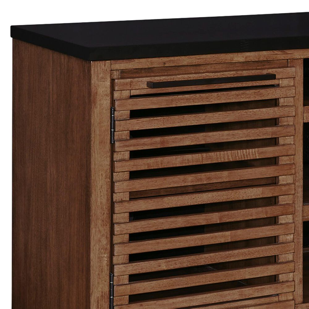 Ashley Kallari 84" XL TV Stand in Warm Brown and Matte Black, , large