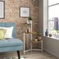 DHP Tallulah Plant Stand with White Stand in Danish Walnut, , large