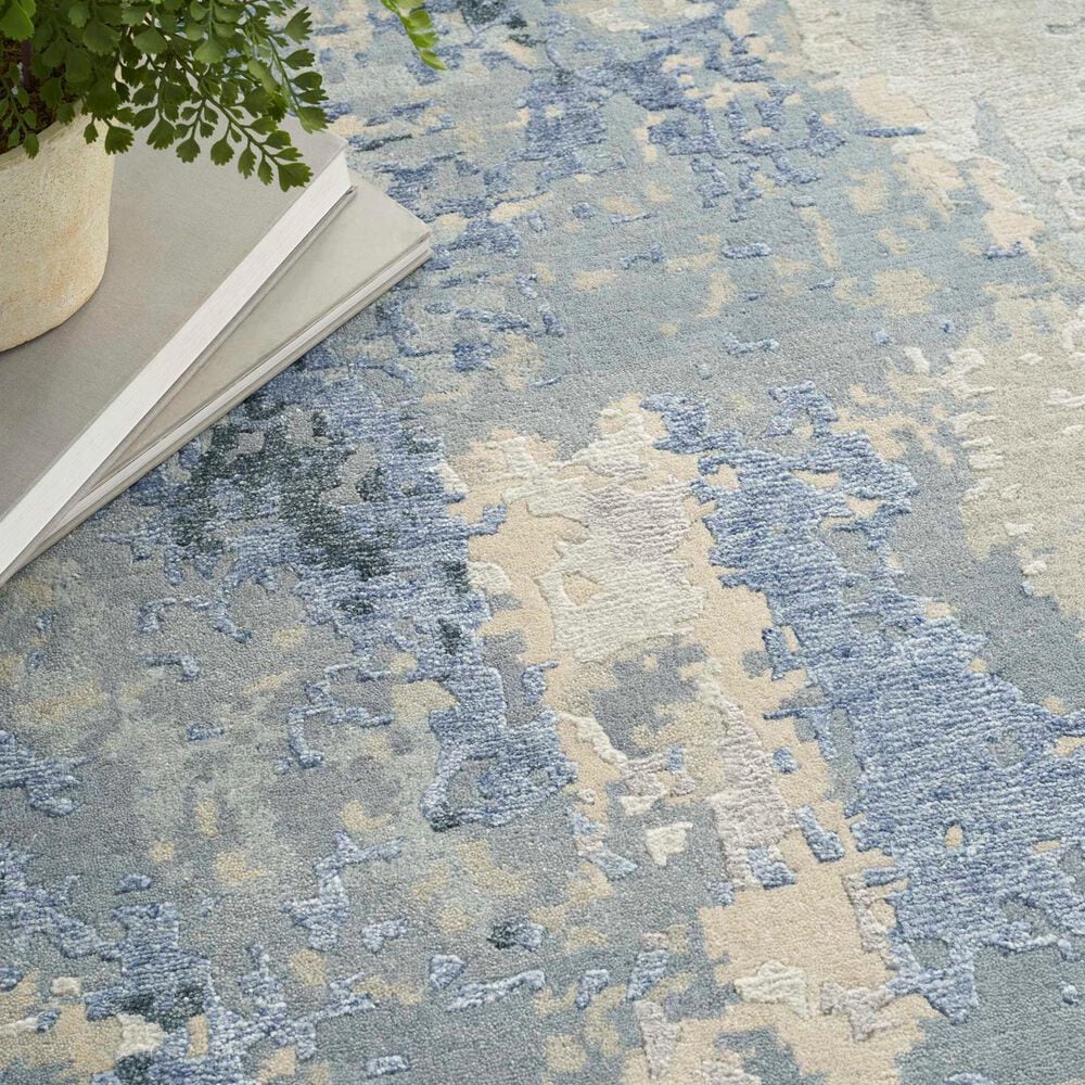 Nourison Silk Shadows 9&#39;9&quot; x 13&#39;9&quot; Blue, Grey and Ivory Area Rug, , large