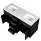 Lexora Home Abbey 60" Double Bathroom Vanity in Black Oak with 2 cm White Cultured Marble Top and Rectangular Sinks, , large