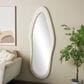 Maple and Jade 65" x 26" Velvet Abstract Wavy Wall Mirror in White, , large