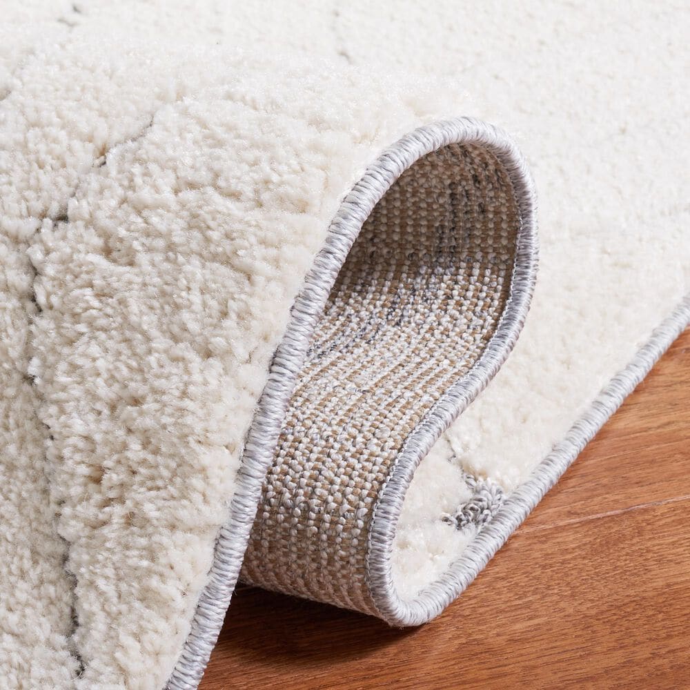 Safavieh Martha Stewart Lucia Shag MSR0727F 5'1" x 7'6" Light Grey and White Area Rug, , large