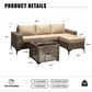 HOMLUX 5-Piece Modular Rattan Outdoor Patio Furniture Set in Beige, , large