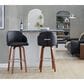LumiSource Dahlia Swivel Bar Stool with Black Upholstery in Walnut and Chrome (Set of 2), , large