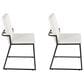 LumiSource Dutchess Side Chair with White Faux Leather Cushion in Black (Set of 2), , large