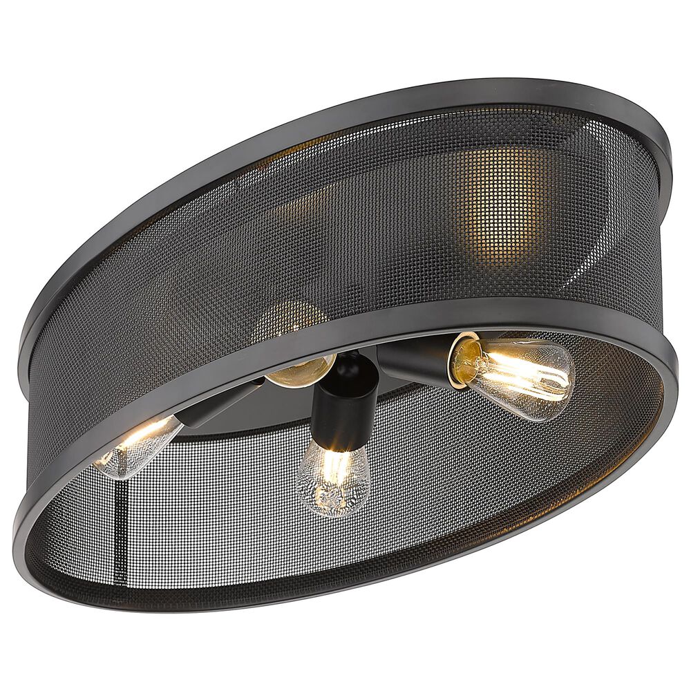 Golden Lighting Channing 24&quot; Flush Mount in Matte Black, , large