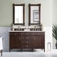James Martin Vanities Brittany 60" Double Bathroom Vanity in Burnished Mahogany with 3 cm Lime Delight Quartz Top and Rectangular Sinks, , large