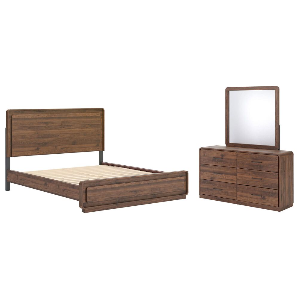 Ashley Fortlorn 3-Piece California King Bedroom Set in Walnut Brown with LED Light, , large