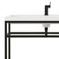 James Martin Vanities Boston 39.5" Single Bathroom Vanity in Matte Black with 3 cm White Glossy Resin Countertop and Rectangular Sink, , large