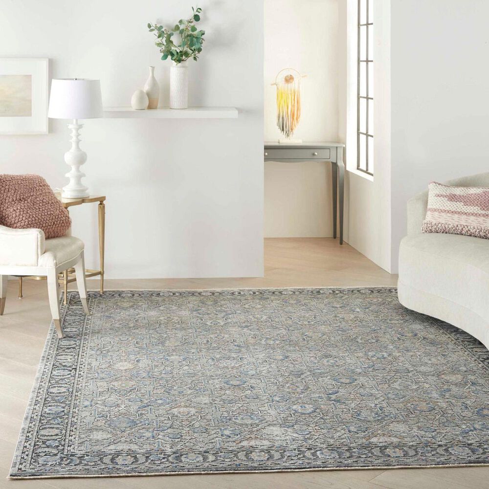 Nourison Starry Nights STN10 10&#39; x 13&#39; Grey and Navy Area Rug, , large