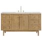 James Martin Vanities Laurent 60" Single Bathroom Vanity in Light Natural Oak with 3 cm Victorian Silver Quartz Top and Rectangular Sink, , large