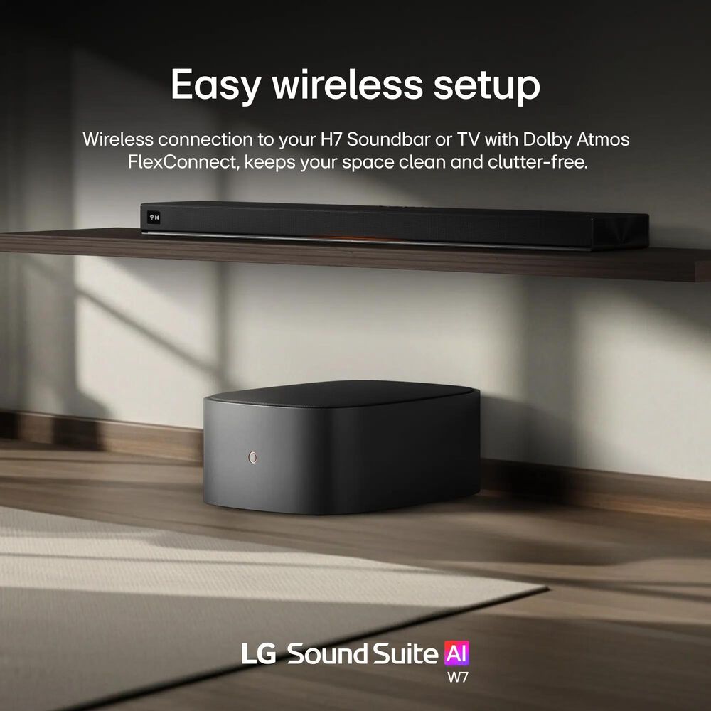 LG 8" Sound Suite W7 Wireless Subwoofer in Black, , large