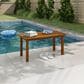 HOMLUX Patio Coffee Table in Teak Oil, , large