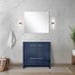 Lexora Home Lafarre 36" Single Bathroom Vanity in Navy Blue with 2 cm White Quartz Top and Rectangular Sink, , large