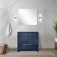 Lexora Home Lafarre 36" Single Bathroom Vanity in Navy Blue with 2 cm White Quartz Top and Rectangular Sink, , large