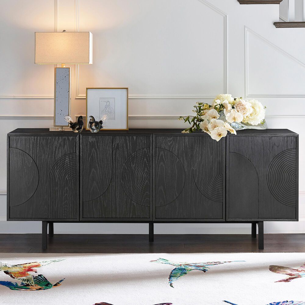 Blue River Holland 4-Door Sideboard in Black Brushed, , large