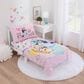 Nojo Baby and Kids Bluey Best Day Ever 4-Piece Toddler Bed Set in Pink, Aqua and Yellow, , large