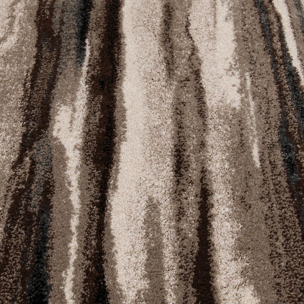 Central Oriental Oklahoma Ottolie White Sand and Truffle 5' x 7'3" Area Rug, , large