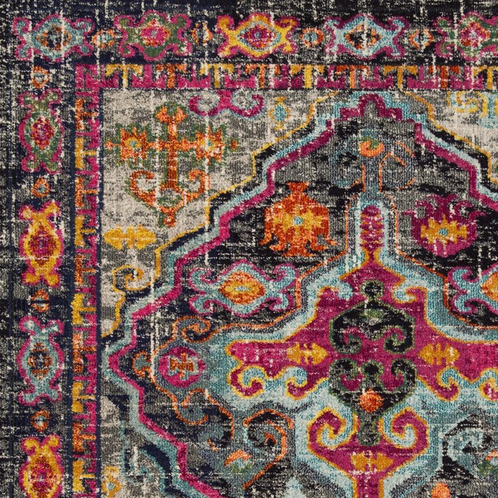 Safavieh Monaco MNC247R-28 2&#39;2&quot; x 8&#39; Grey/Fuchsia Runner, , large
