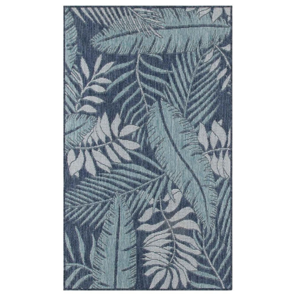 Nourison Garden Oasis GOA02 Navy 2" x 3" Indoor/Outdoor Area Rug, , large