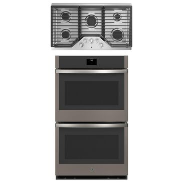GE Appliances 2-Piece Kitchen Package with Fingerprint Resistant Slate 30" Smart Built-In Double Wall Oven and Stainless Steel 36" Gas Cooktop, , large