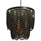 Creative Coop Laurel 2-Tier Draped Wood Bead Chandelier in Black, , large