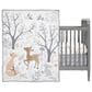 Lambs and Ivy Deer Park Woodland 3-Piece Baby Crib Bedding Set in Brown, White and Grey, , large